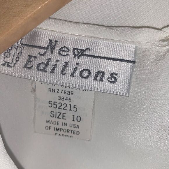 Vintage White Sheer Short Sleeve Blouse USA Size 10 - Picture 11 of 13